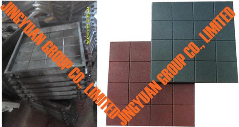 Faux 16-Block Rubber Floor Molding Molds