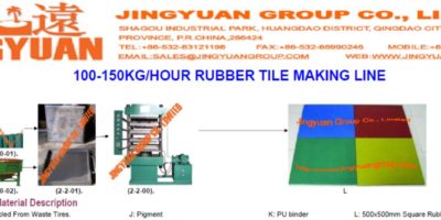 100-150kgs per hour Rubber Tiles Plant