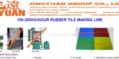 150-200kgs per hour Rubber Tiles Plant