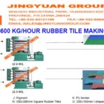 500-600kg per hour rubber floor tile molding plant