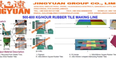 500-600kgs per hour Rubber Tiles Plant