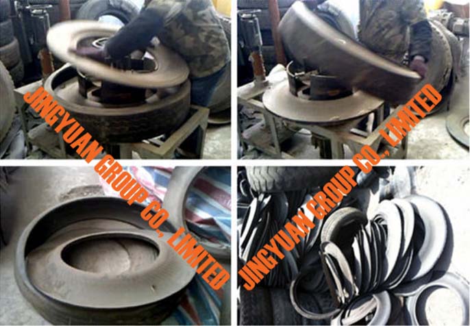 Truck Tire Treads and Both Sidewalls Separating Sketch on JYQQ-1201 Truck Tire Sidewall Cutter