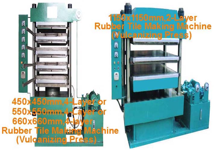 Vulcanizing Press(Rubber Tile Making Machine) With Manual Female Mold Changing System