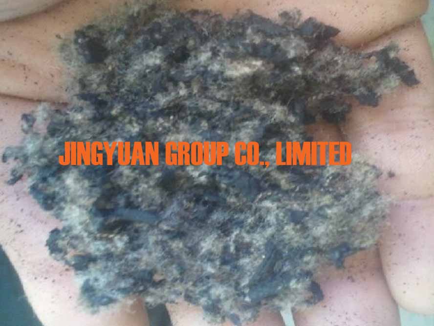 Fiber Bias Tire Granules from JYLS-500 Rubber Granulator,need to pass JYXF-500 Fiber Separator to Remove Fly Fiber