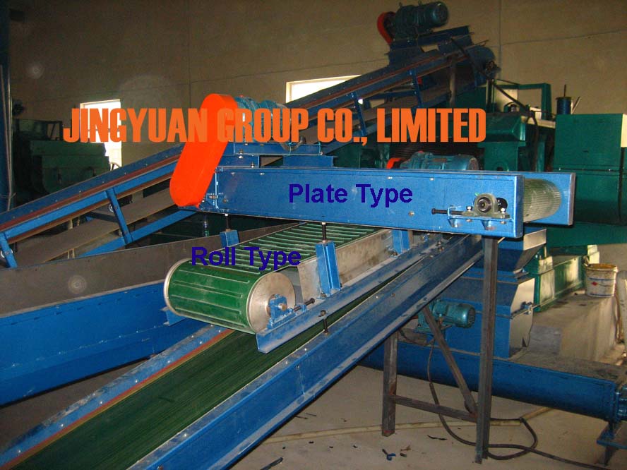 Install one JYCX-400 Plate Type Magnetic Separator and one JYCX-400 Roll Type Magnetic Separator Above Belt Conveyor