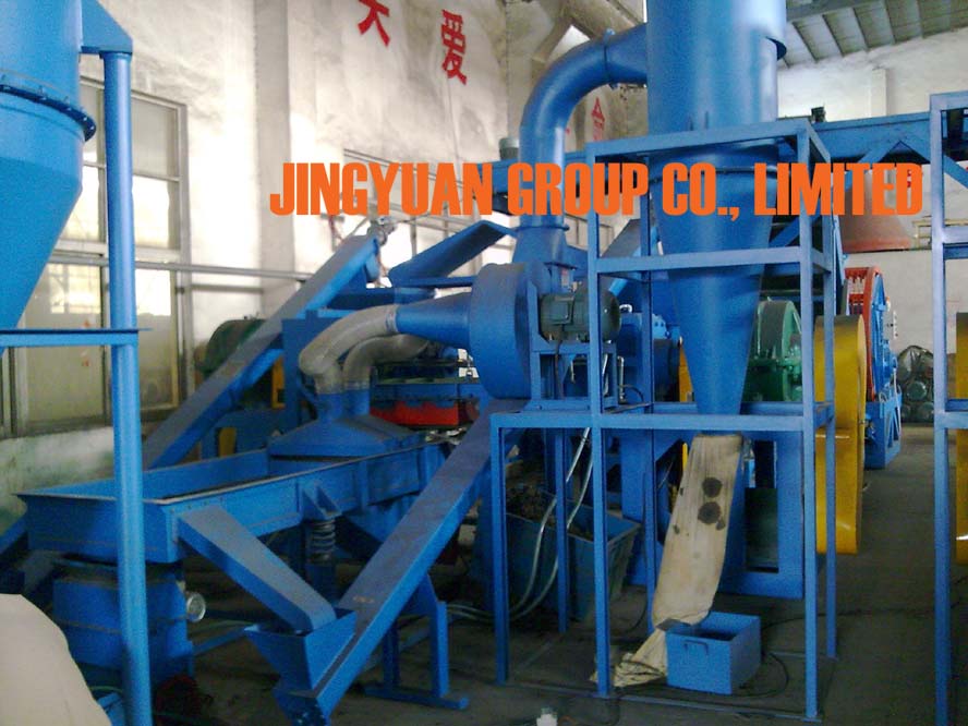 The JYXF-400 Fiber Separator Built In One Tire Block Crushing Line