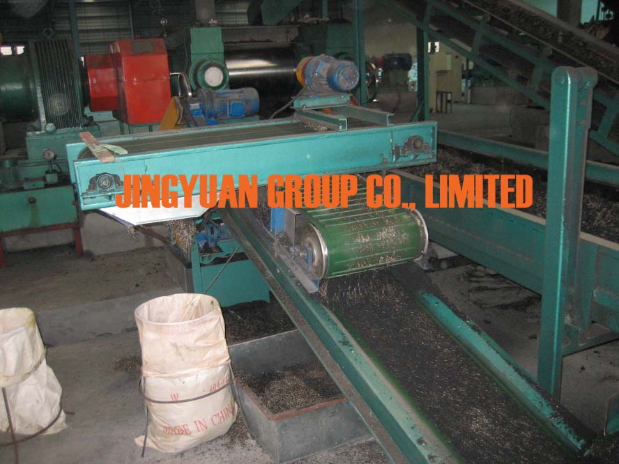 Working Photo of one JYCX-400 Plate Type Magnetic Separator Above one JYCX-400 Roll Type Magnetic Separator